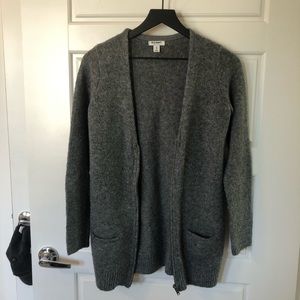 Dark Grey Zip Cardigan - Oversized
